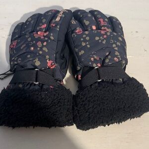 Dakine Black and Floral Winter Gloves